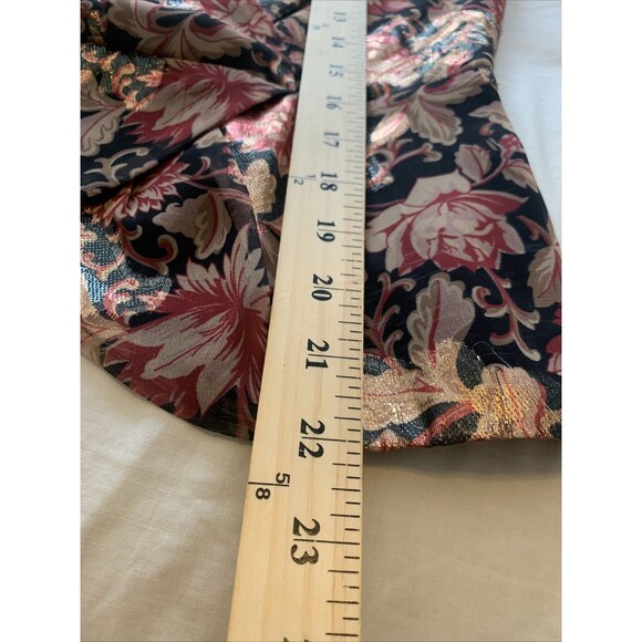 EXPRESS Women Metallic Whimsigoth Top Blouse Faux Wrap Dark Fairy Floral Small - Picture 13 of 13